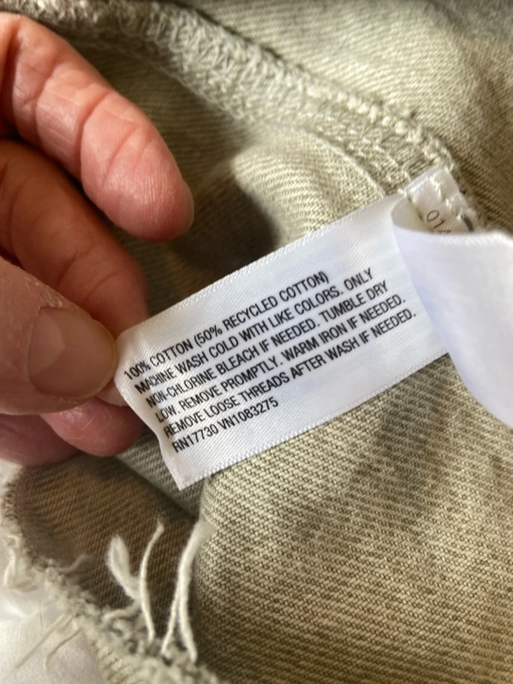 Universal Thread Button-Front Mini‎ Denim Shirt Dress in a Faded Olive Color - L